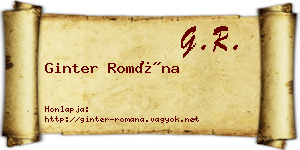 Ginter Romána névjegykártya